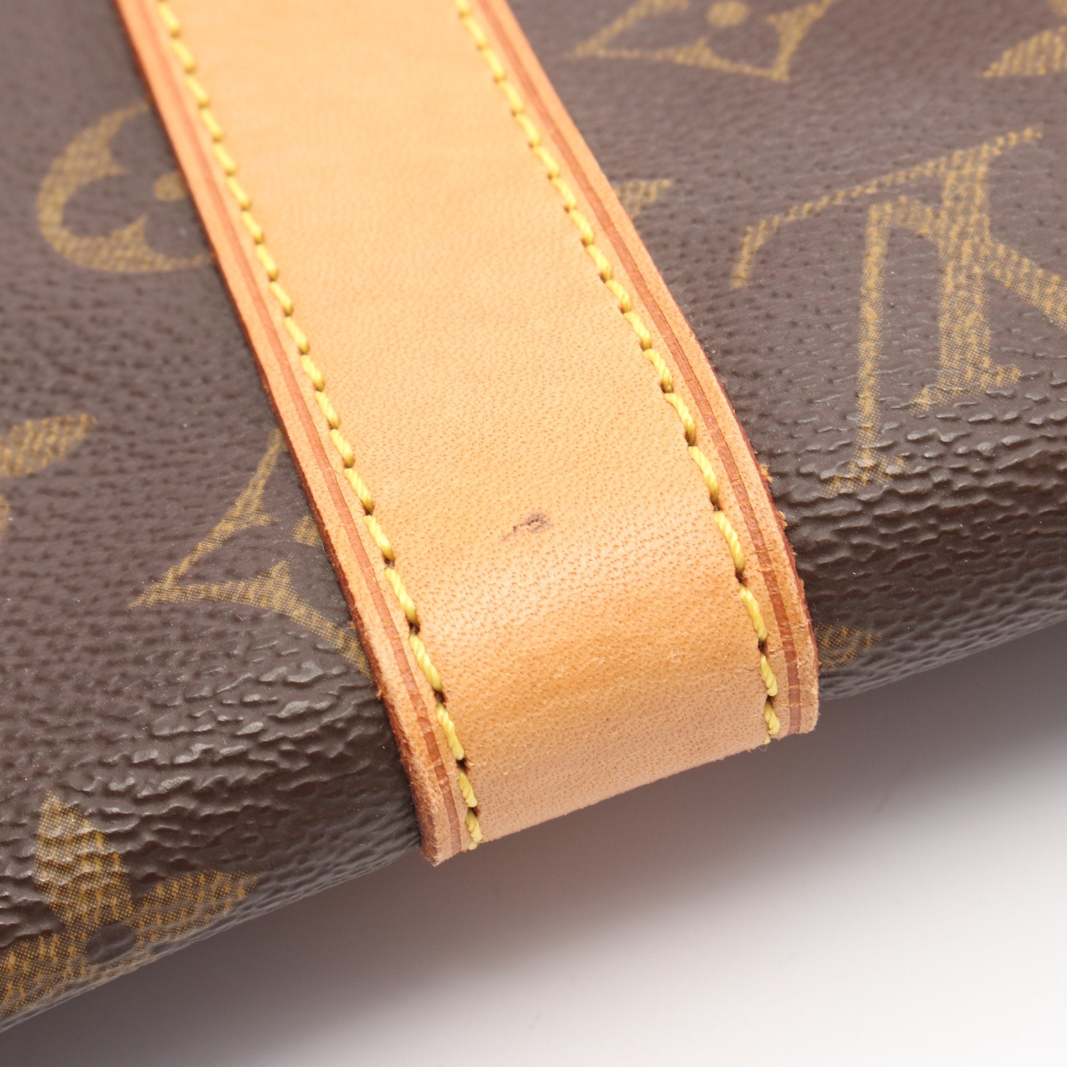 キーポル50 モノグラム ボストンバッグ PVC レザー ブラウン ルイ