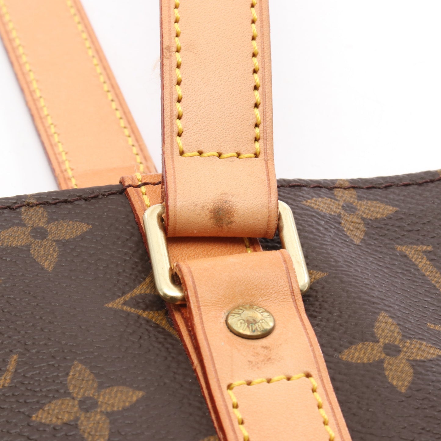 サックショッピング モノグラム ショルダーバッグ トートバッグ PVC レザー ブラウン ルイヴィトン バッグ LOUIS VUITTON