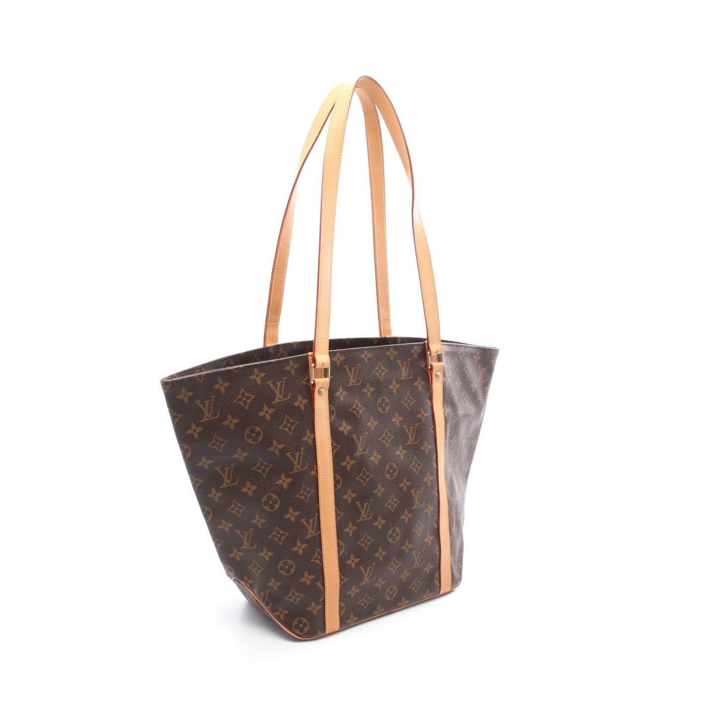 サックショッピング モノグラム ショルダーバッグ トートバッグ PVC レザー ブラウン ルイヴィトン バッグ LOUIS VUITTON