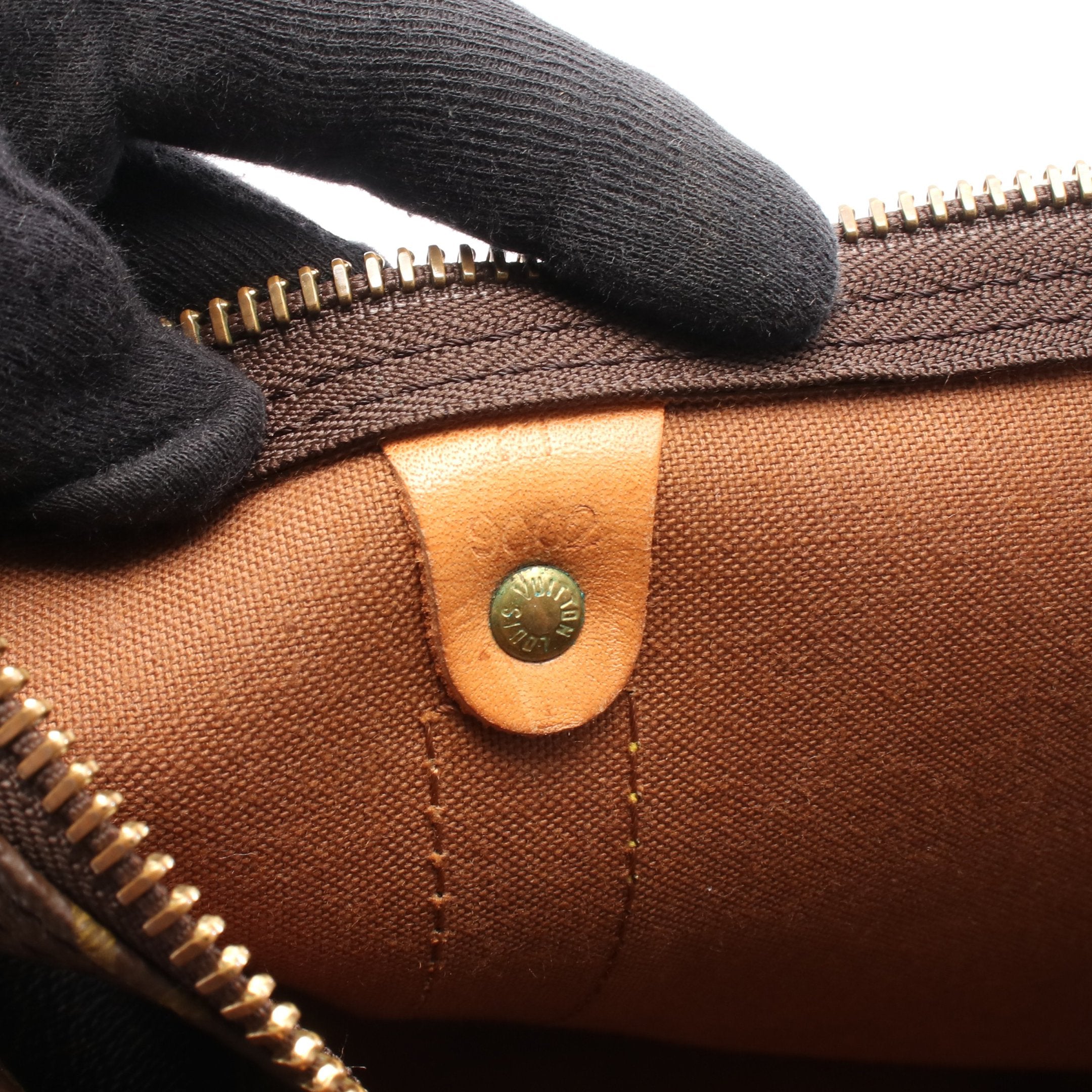 キーポル60 モノグラム ボストンバッグ PVC レザー ブラウン ルイ