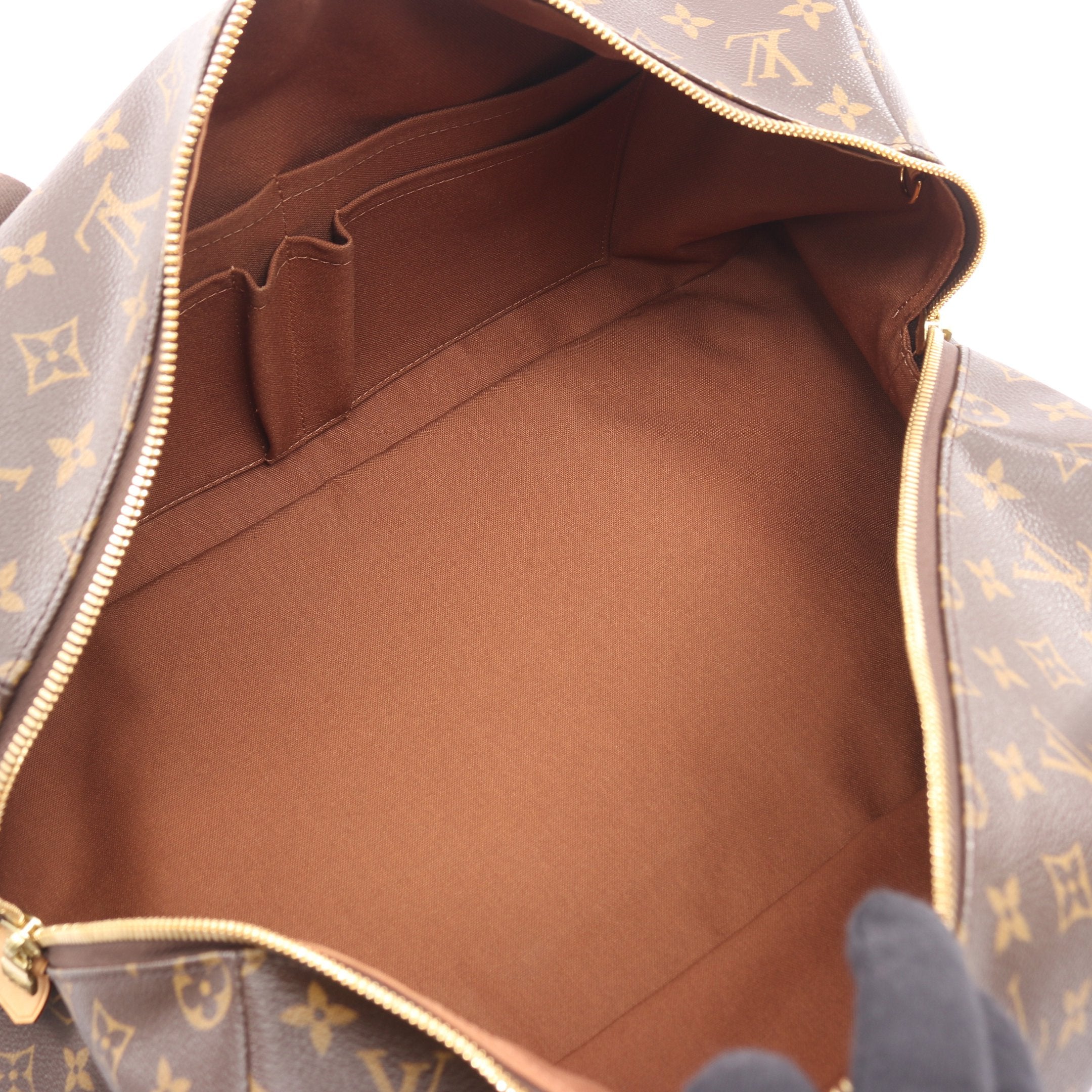 ウィークエンダーMM モノグラム ボストンバッグ PVC レザー ブラウン