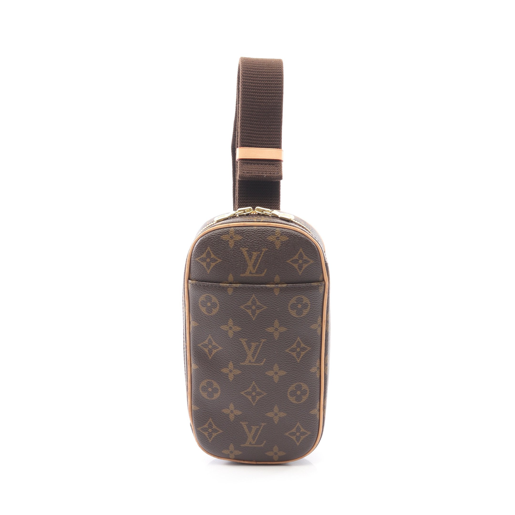 Louis Vuitton モノグラム ポシェットガンジュ　ボディーバッグ ポシェットガンジュ モノグラム ボディバッグ PVC レザー ブラウン