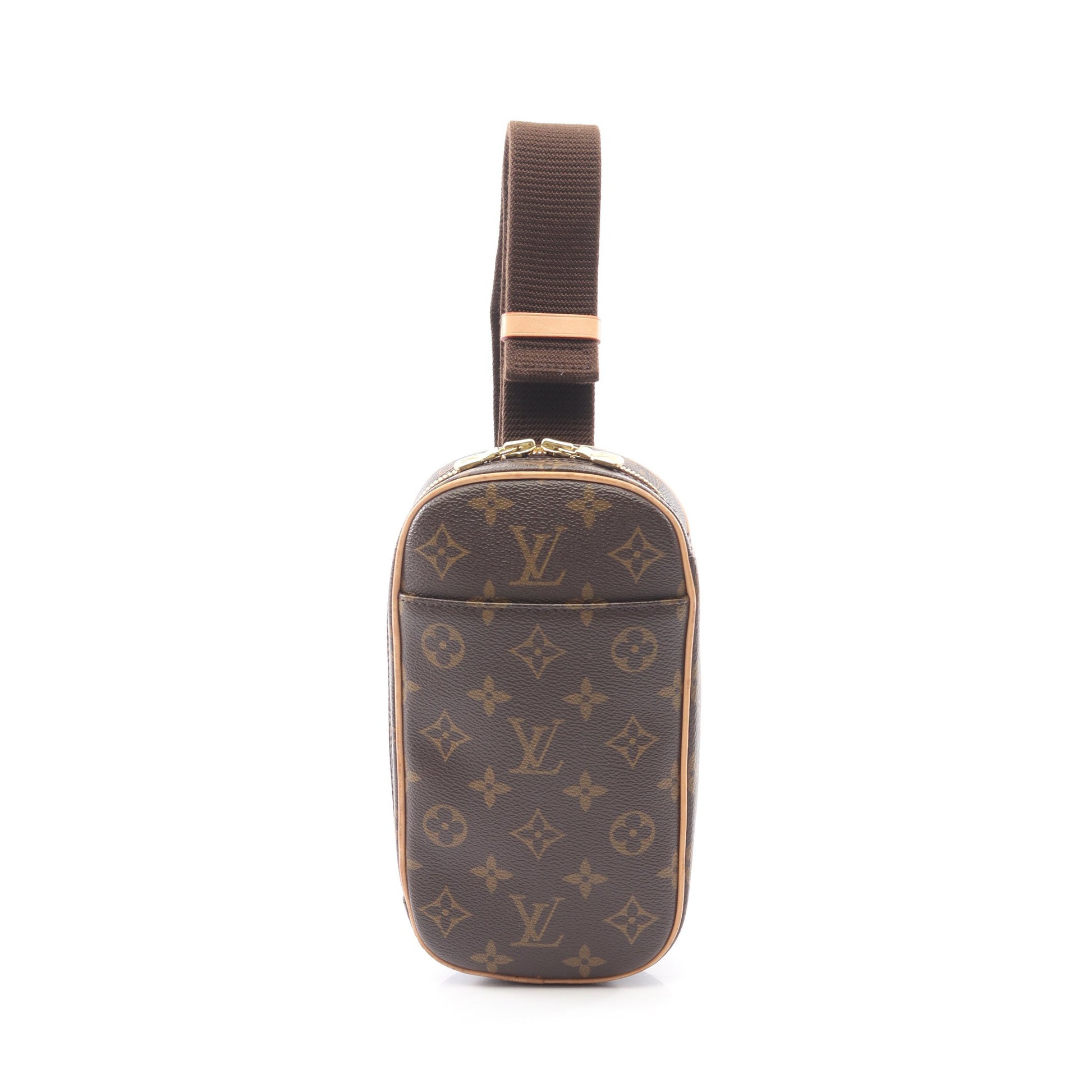 ポシェットガンジュ モノグラム ボディバッグ PVC レザー ブラウン ルイヴィトン バッグ LOUIS VUITTON