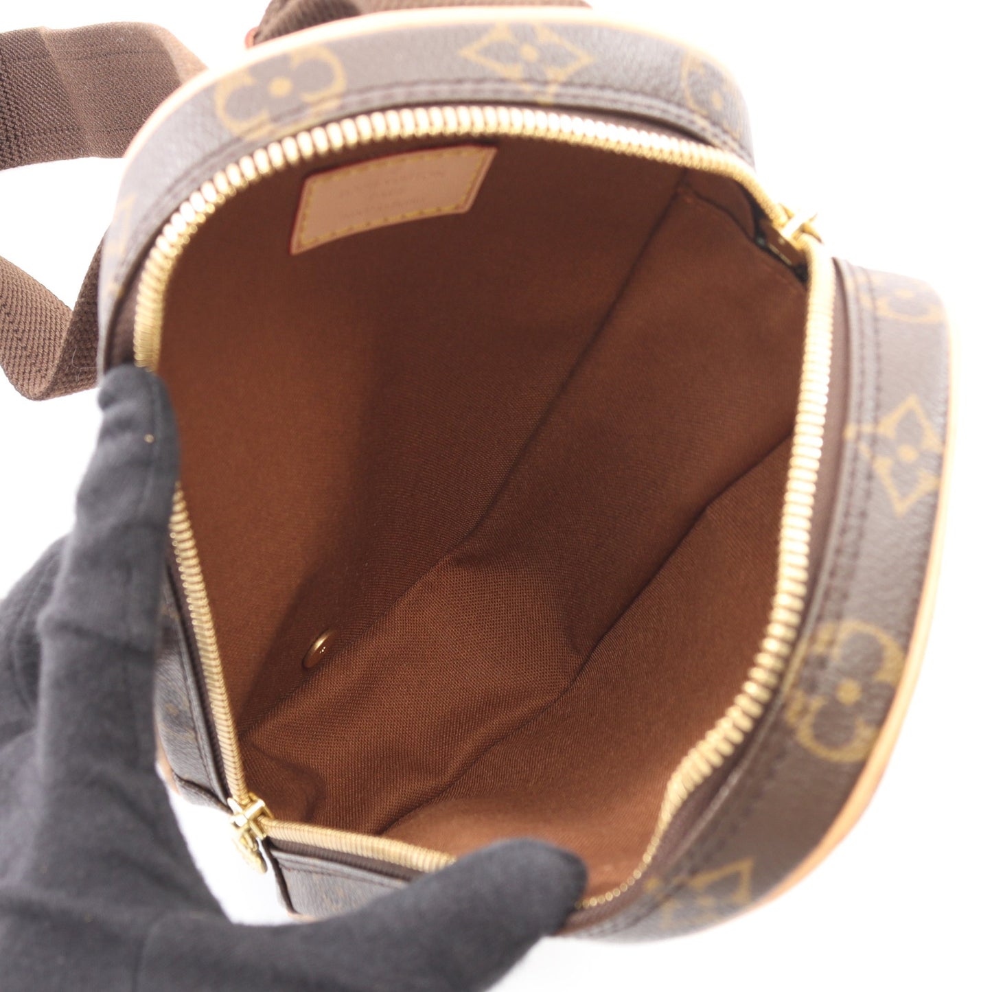 ポシェットガンジュ モノグラム ボディバッグ PVC レザー ブラウン ルイヴィトン バッグ LOUIS VUITTON