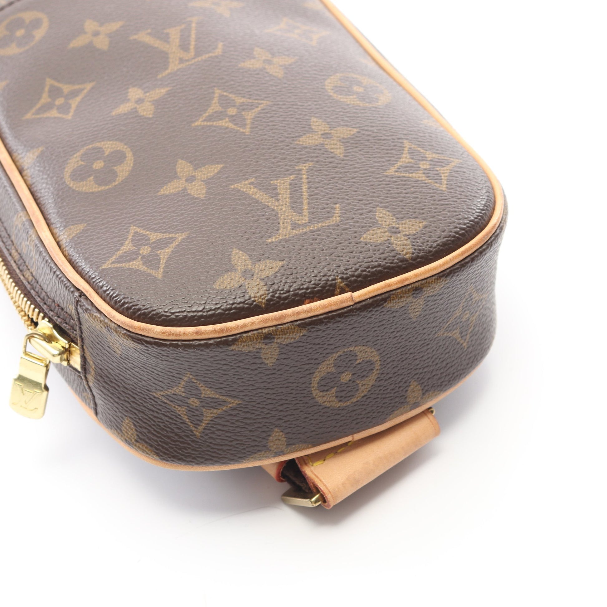 ポシェットガンジュ モノグラム ボディバッグ PVC レザー ブラウン ルイヴィトン バッグ LOUIS VUITTON