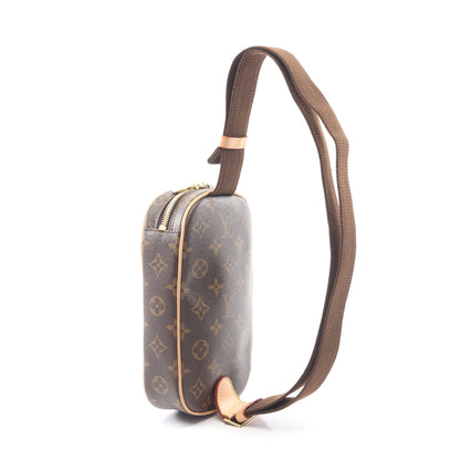 ポシェットガンジュ モノグラム ボディバッグ PVC レザー ブラウン ルイヴィトン バッグ LOUIS VUITTON