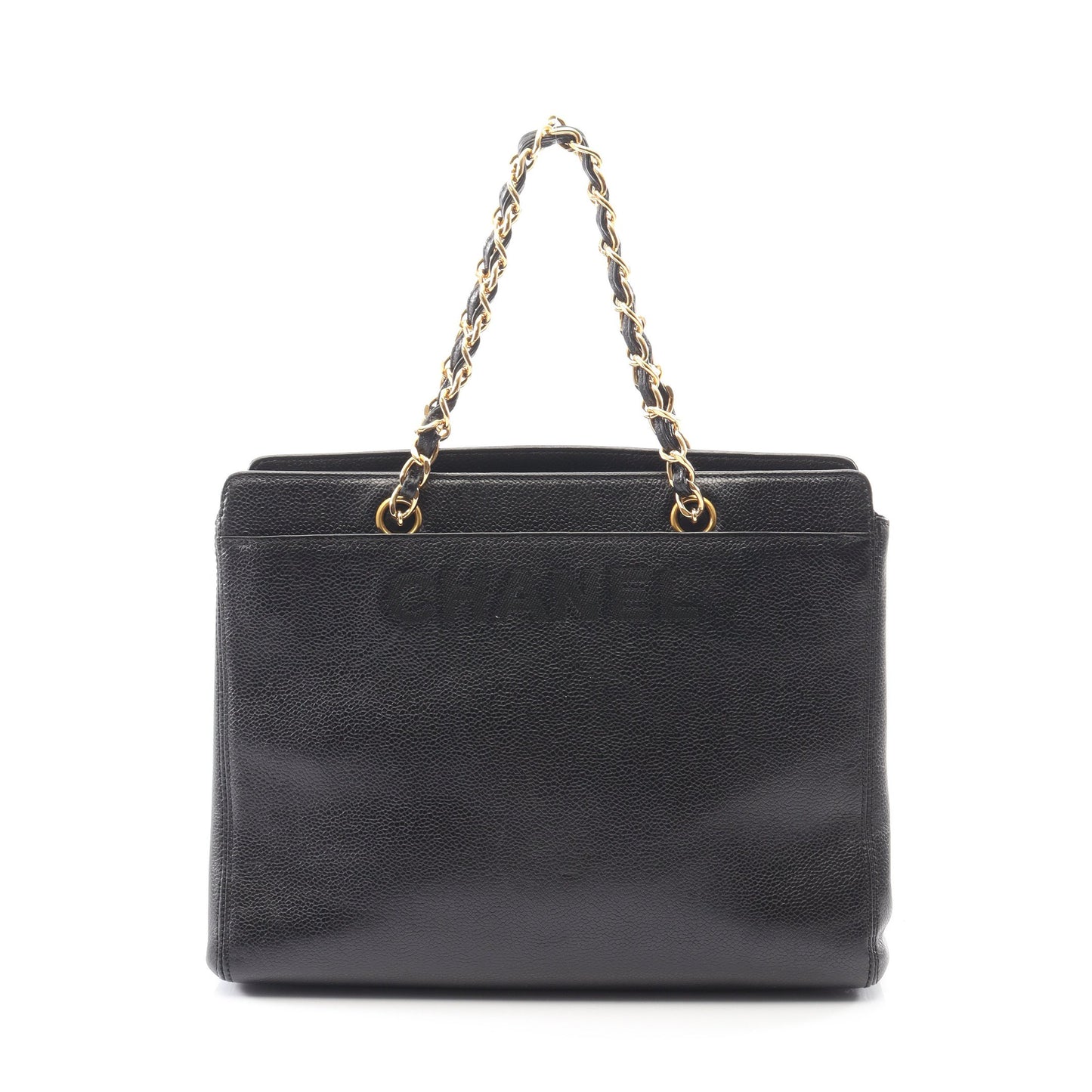 チェーンハンドバッグ キャビアスキン ブラック ゴールド金具 シャネル バッグ CHANEL