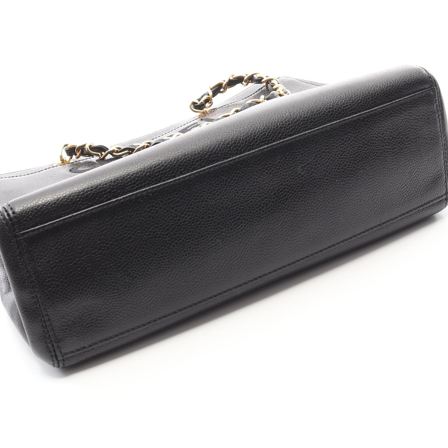 チェーンハンドバッグ キャビアスキン ブラック ゴールド金具 シャネル バッグ CHANEL