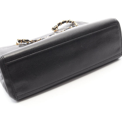 チェーンハンドバッグ キャビアスキン ブラック ゴールド金具 シャネル バッグ CHANEL