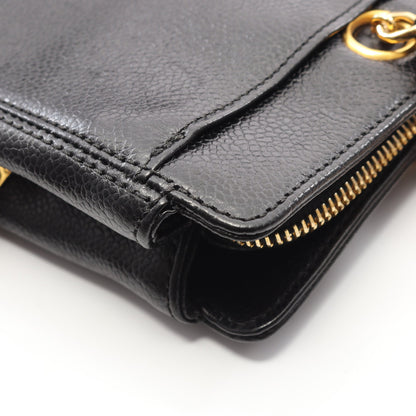 チェーンハンドバッグ キャビアスキン ブラック ゴールド金具 シャネル バッグ CHANEL