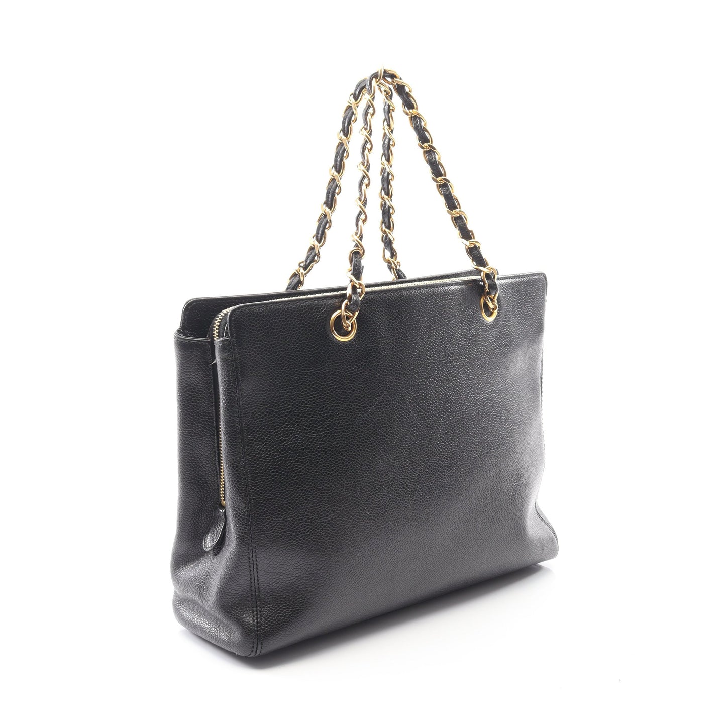 チェーンハンドバッグ キャビアスキン ブラック ゴールド金具 シャネル バッグ CHANEL