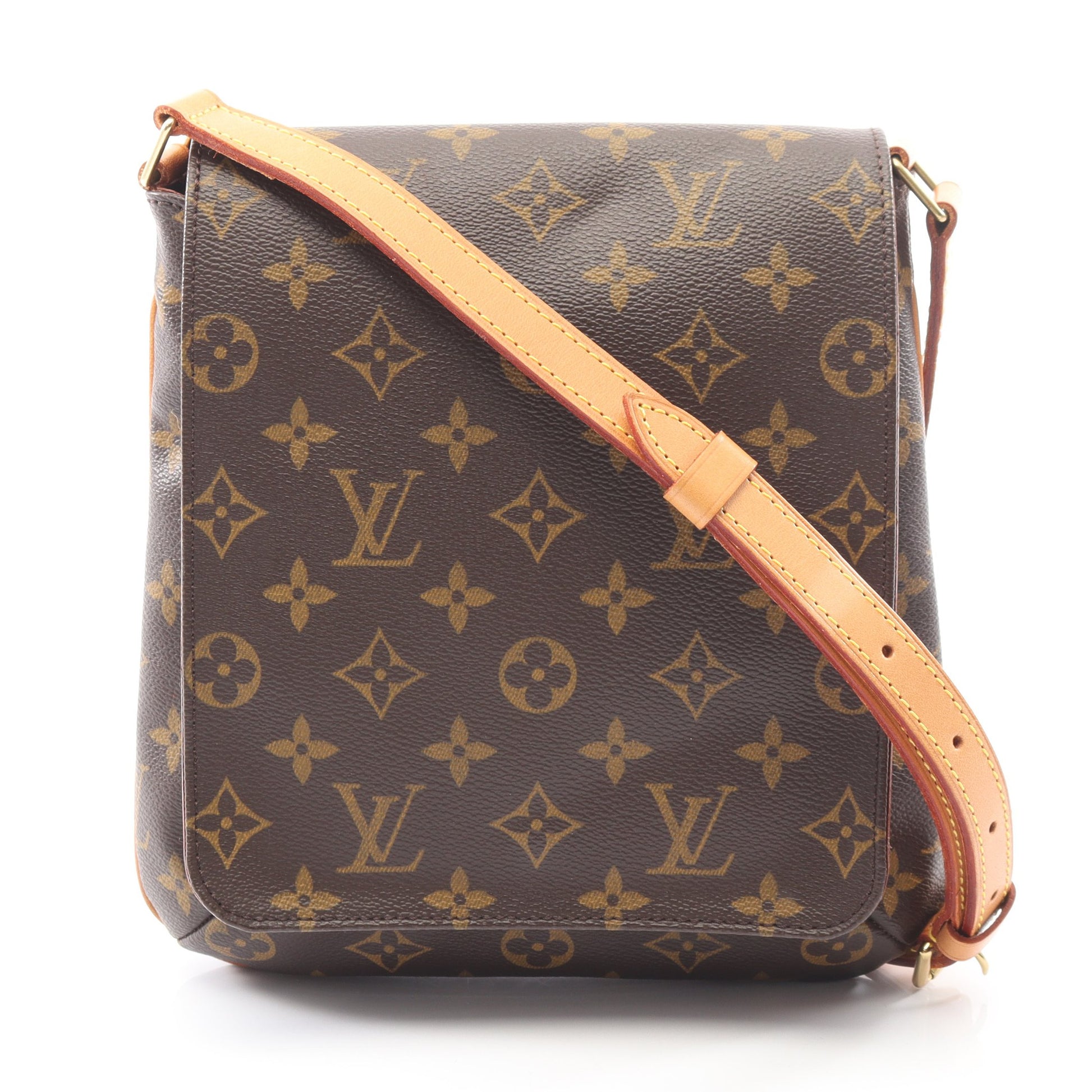 ミュゼットサルサ ロングストラップ モノグラム ショルダーバッグ PVC レザー ブラウン ルイヴィトン バッグ LOUIS VUITTON