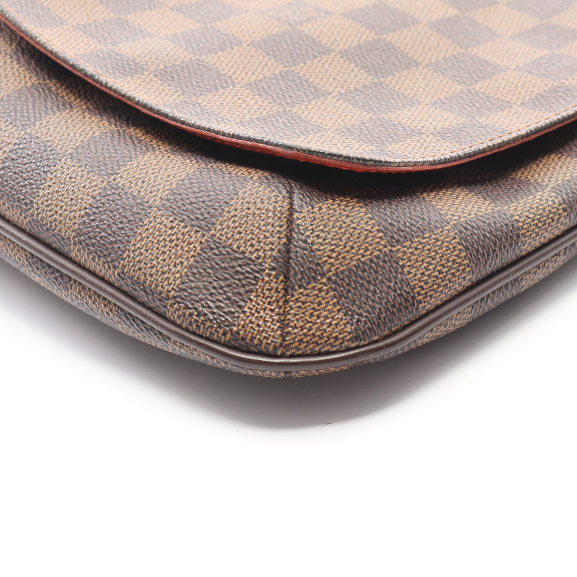ミュゼットサルサ ロングストラップ ダミエエベヌ ショルダーバッグ PVC レザー ブラウン ルイヴィトン バッグ LOUIS VUITTON