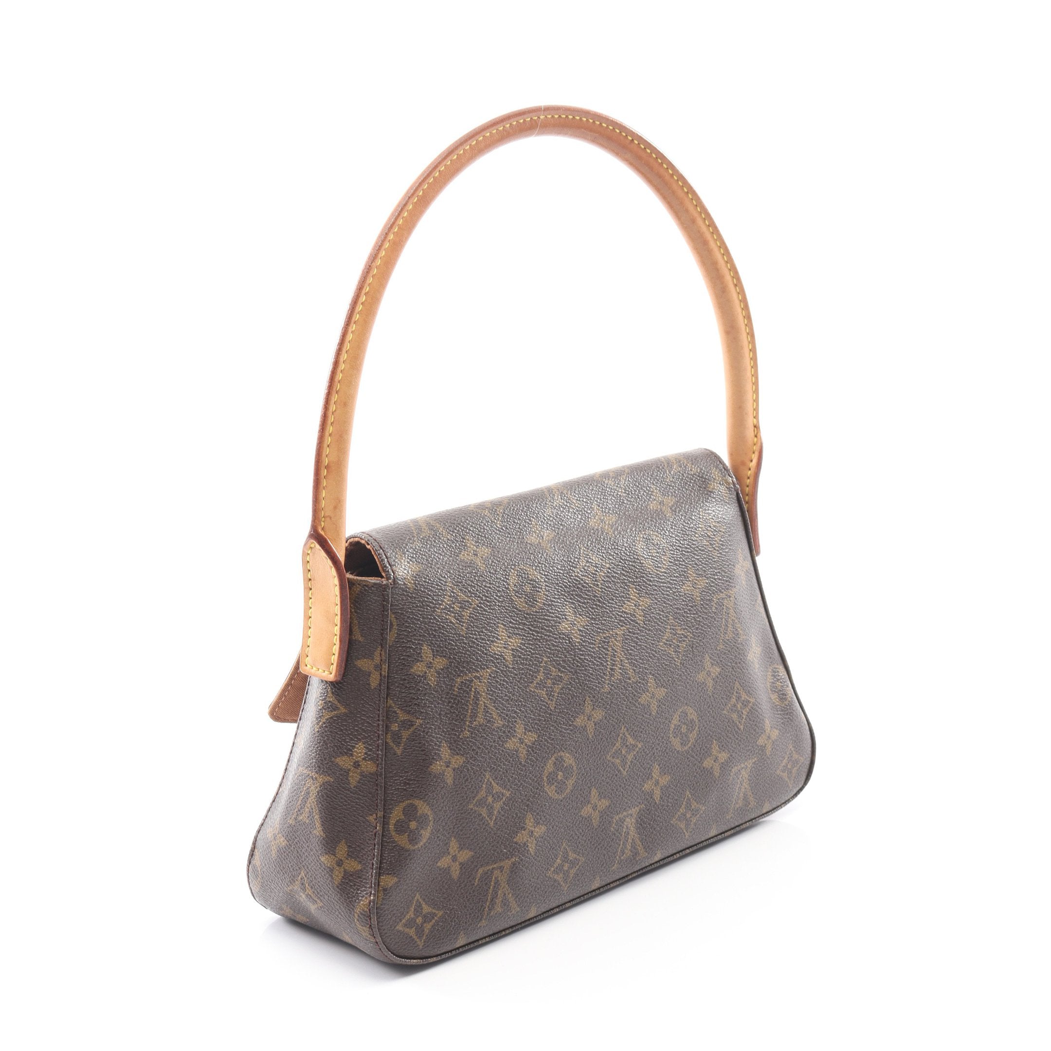 ミニルーピング モノグラム ハンドバッグ PVC レザー ブラウン ルイ