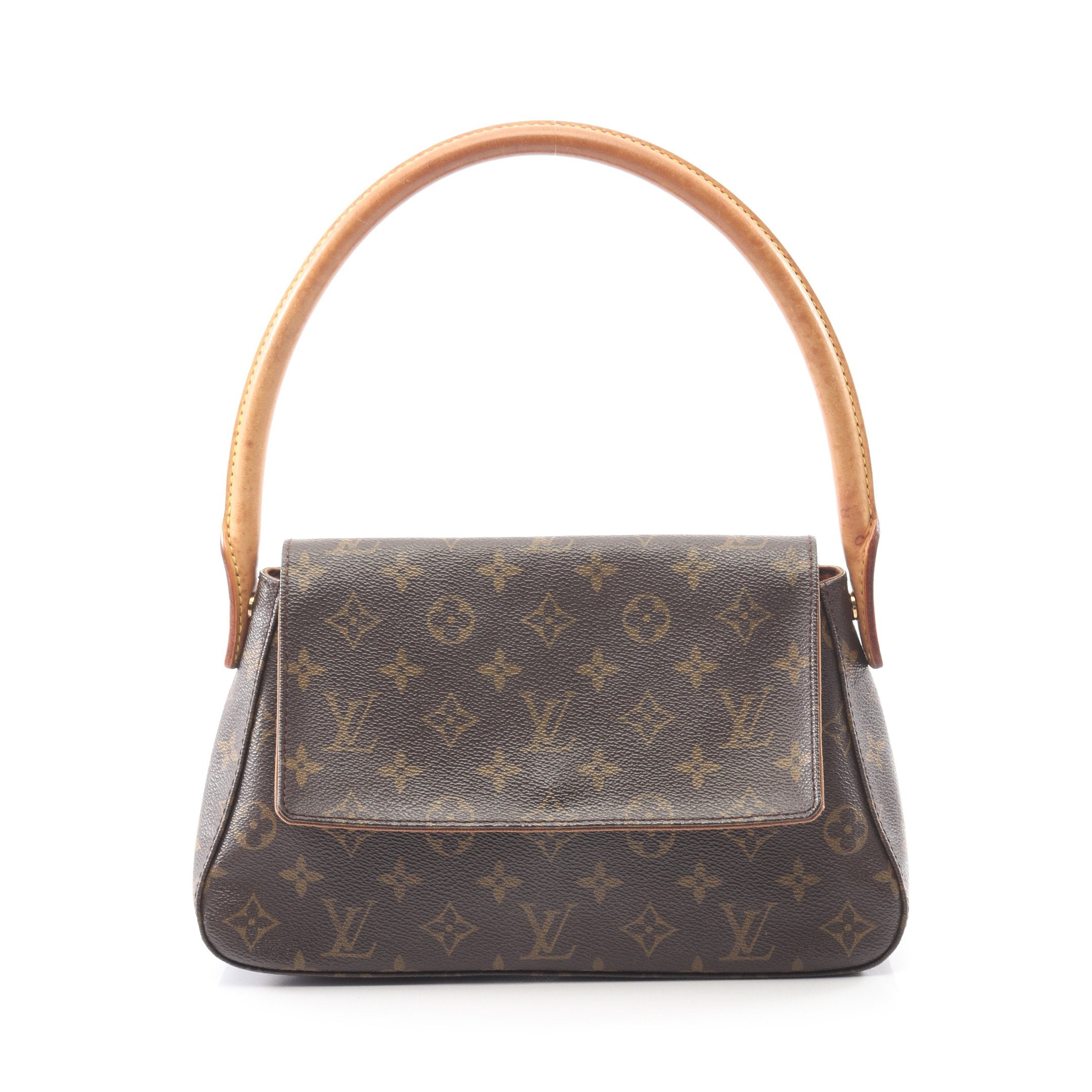 ミニルーピング モノグラム ハンドバッグ PVC レザー ブラウン ルイ