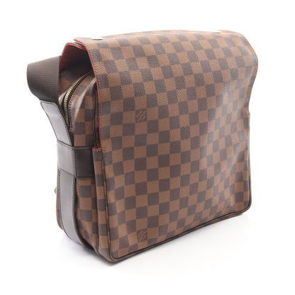 ナヴィグリオ ダミエエベヌ ショルダーバッグ PVC レザー ブラウン ルイヴィトン バッグ LOUIS VUITTON
