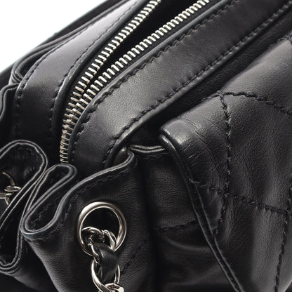 マトラッセ ワンショルダーバッグ ラムスキン ブラック シルバー金具 シャネル バッグ CHANEL