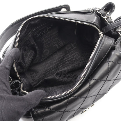 マトラッセ ワンショルダーバッグ ラムスキン ブラック シルバー金具 シャネル バッグ CHANEL