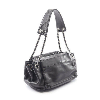 マトラッセ ワンショルダーバッグ ラムスキン ブラック シルバー金具 シャネル バッグ CHANEL