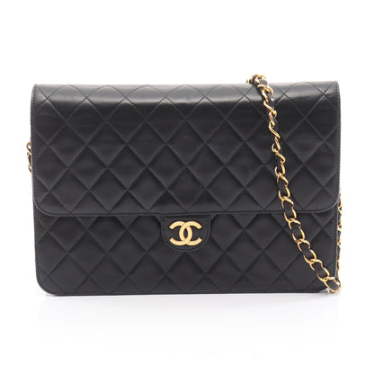 マトラッセ チェーンショルダーバッグ ラムスキン ブラック ゴールド金具 シャネル バッグ CHANEL