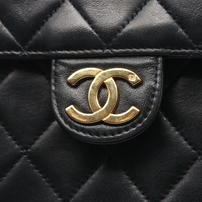 マトラッセ チェーンショルダーバッグ ラムスキン ブラック ゴールド金具 シャネル バッグ CHANEL