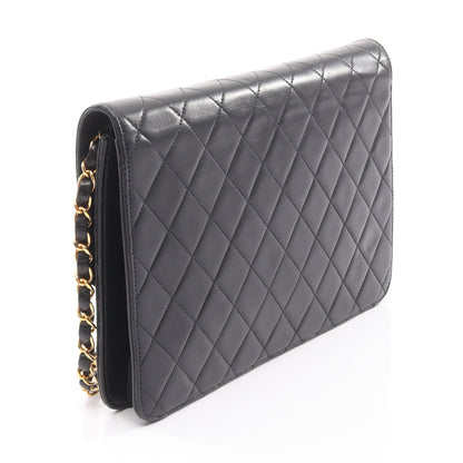 マトラッセ チェーンショルダーバッグ ラムスキン ブラック ゴールド金具 シャネル バッグ CHANEL