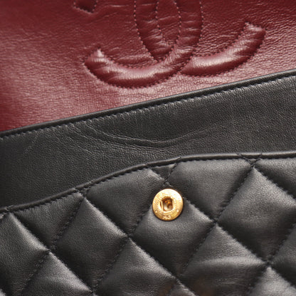 マトラッセ Wフラップ Wチェーンショルダーバッグ ラムスキン ブラック ゴールド金具 シャネル バッグ CHANEL