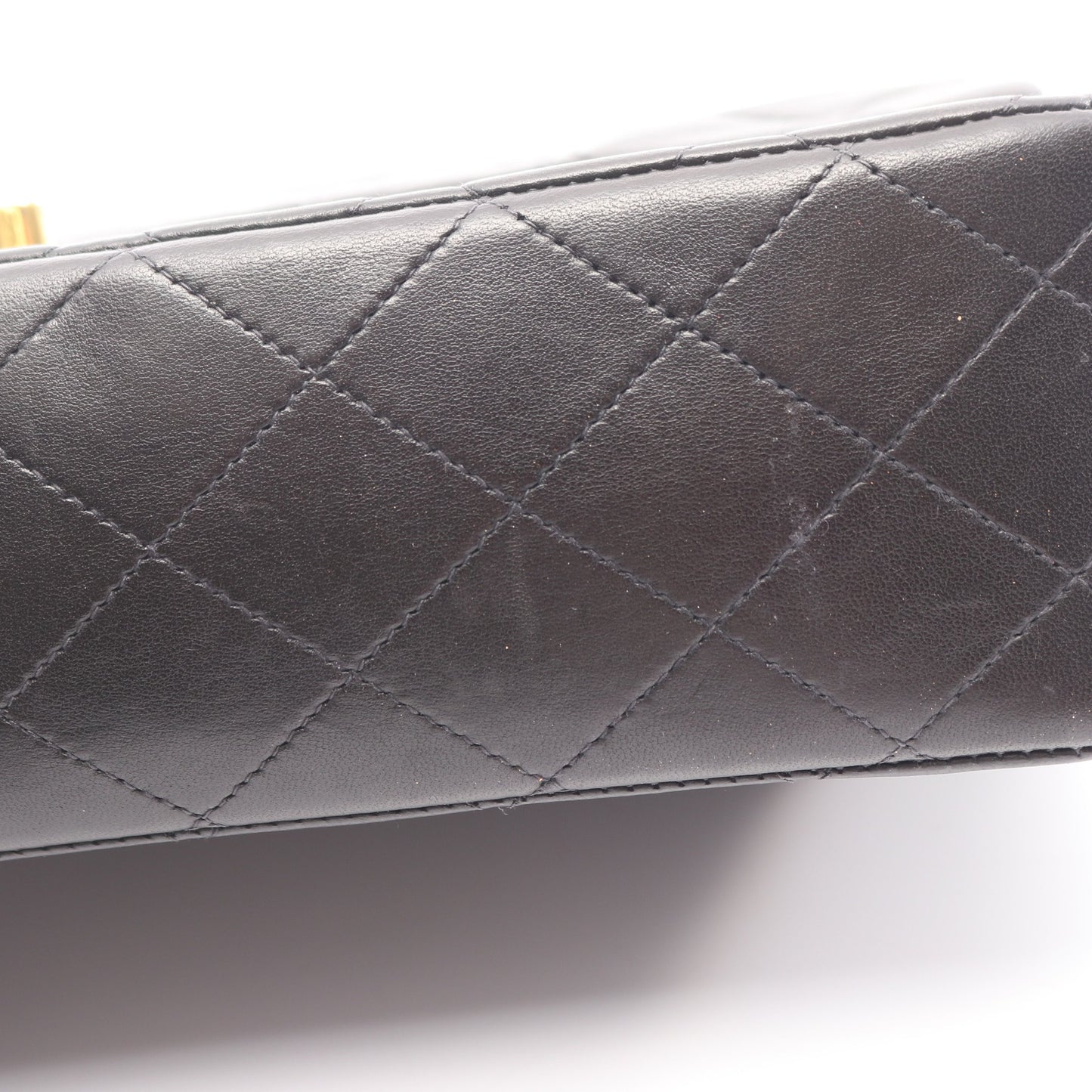 マトラッセ Wフラップ Wチェーンショルダーバッグ ラムスキン ブラック ゴールド金具 シャネル バッグ CHANEL