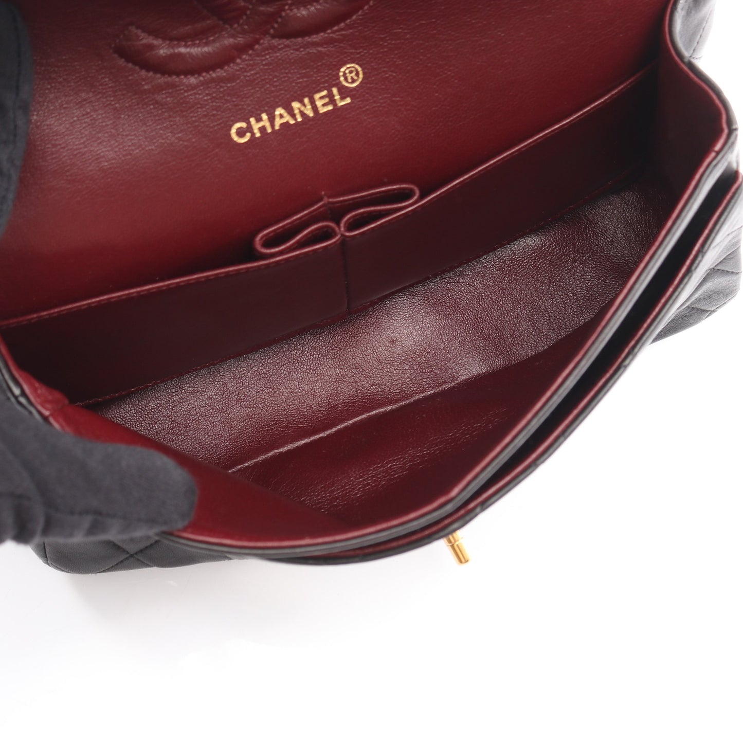 マトラッセ Wフラップ Wチェーンショルダーバッグ ラムスキン ブラック ゴールド金具 シャネル バッグ CHANEL