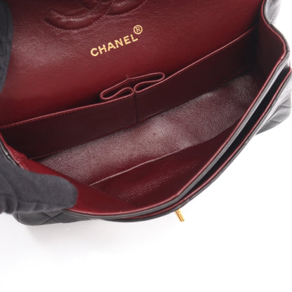マトラッセ Wフラップ Wチェーンショルダーバッグ ラムスキン ブラック ゴールド金具 シャネル バッグ CHANEL