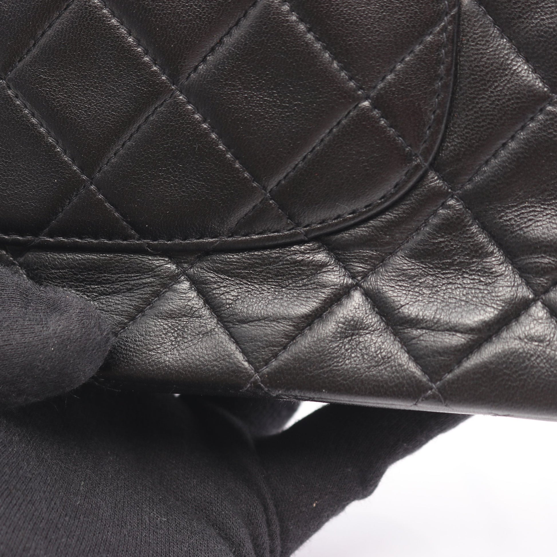 マトラッセ Wフラップ Wチェーンショルダーバッグ ラムスキン ブラック ゴールド金具 シャネル バッグ CHANEL