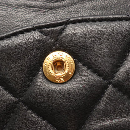 マトラッセ Wフラップ Wチェーンショルダーバッグ ラムスキン ブラック ゴールド金具 シャネル バッグ CHANEL