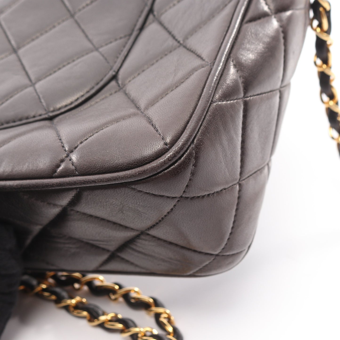 マトラッセ チェーンショルダーバッグ ラムスキン ブラック ゴールド金具 シャネル バッグ CHANEL