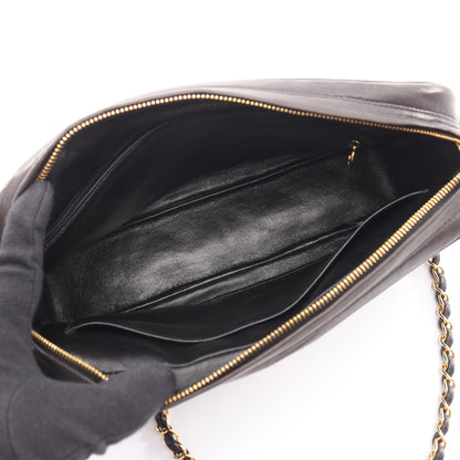 マトラッセ チェーンショルダーバッグ ラムスキン ブラック ゴールド金具 シャネル バッグ CHANEL