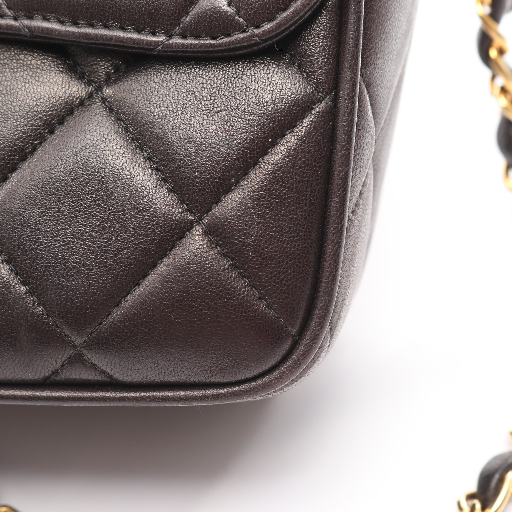 マトラッセ チェーンショルダーバッグ ラムスキン ブラック ゴールド金具 シャネル バッグ CHANEL