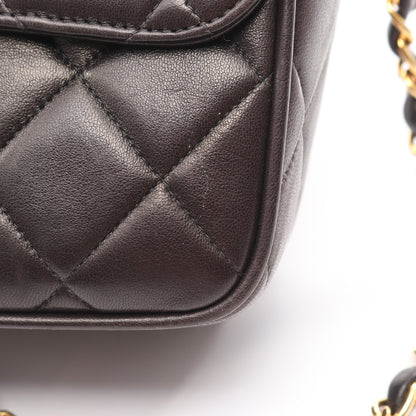 マトラッセ チェーンショルダーバッグ ラムスキン ブラック ゴールド金具 シャネル バッグ CHANEL