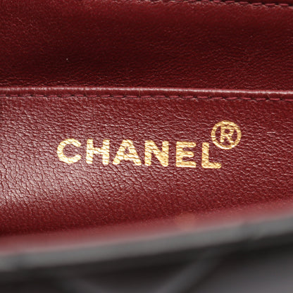 マトラッセ ダイアナフラップ チェーンショルダーバッグ ラムスキン ブラック ゴールド金具 シャネル バッグ CHANEL