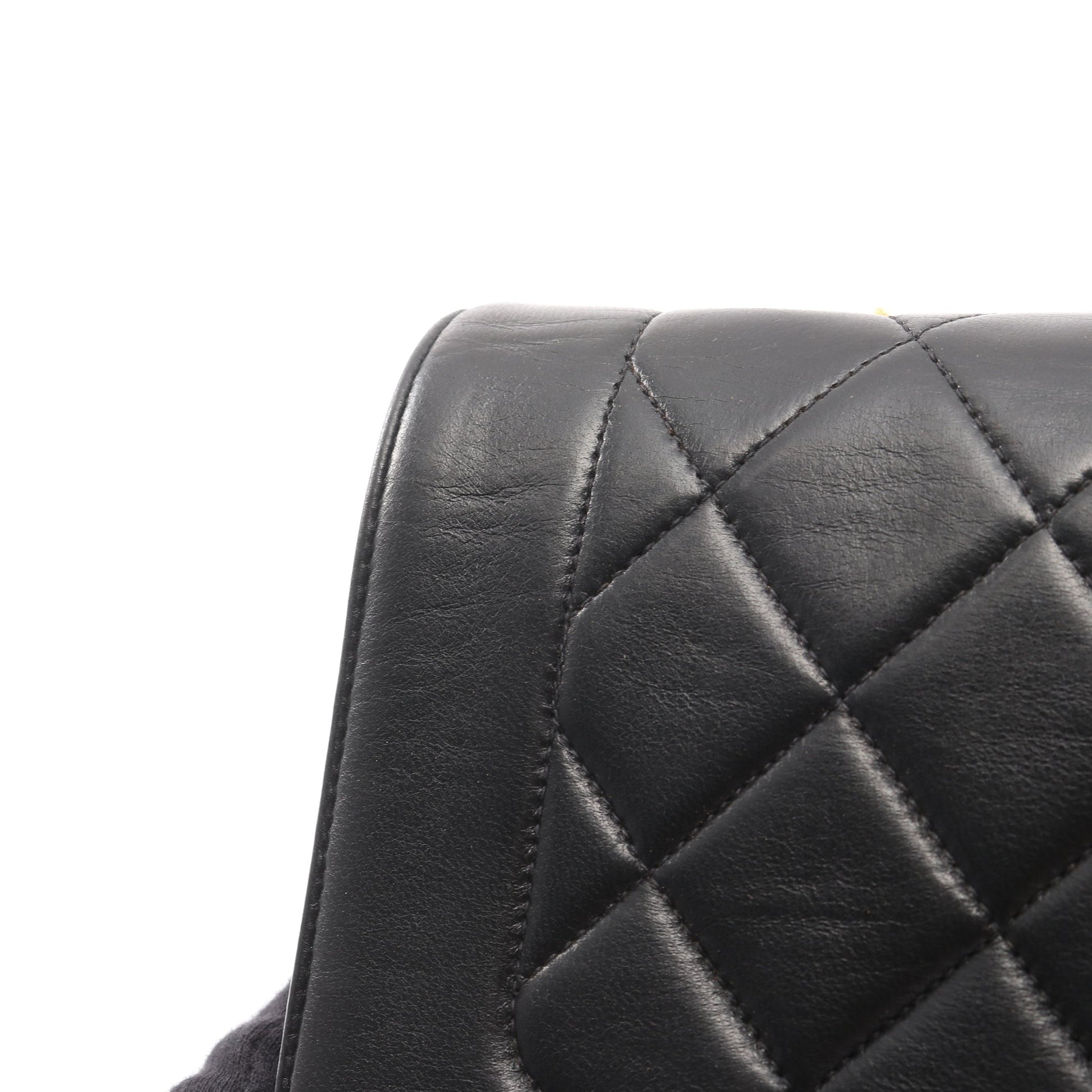 マトラッセ ダイアナフラップ チェーンショルダーバッグ ラムスキン ブラック ゴールド金具 シャネル バッグ CHANEL