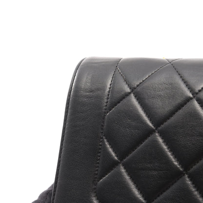 マトラッセ ダイアナフラップ チェーンショルダーバッグ ラムスキン ブラック ゴールド金具 シャネル バッグ CHANEL