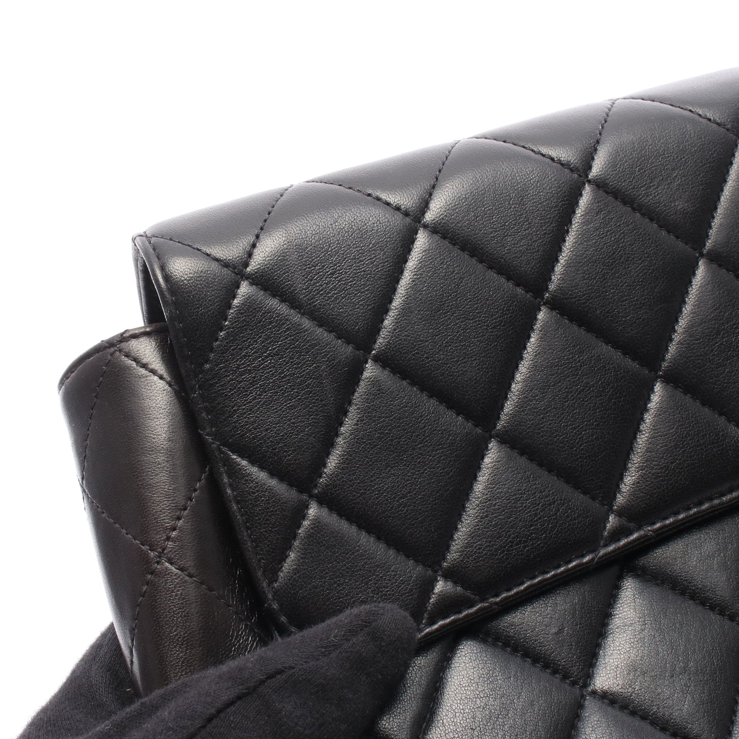 デカマトラッセ 30 シングルフラップ Wチェーンショルダーバッグ ラムスキン ブラック ゴールド金具 シャネル バッグ CHANEL