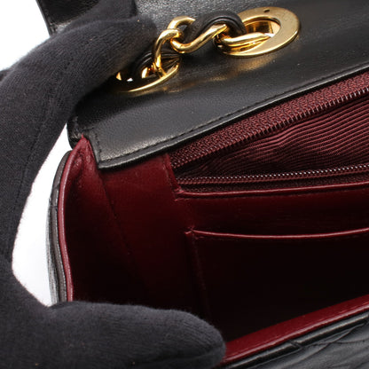 デカマトラッセ 30 シングルフラップ Wチェーンショルダーバッグ ラムスキン ブラック ゴールド金具 シャネル バッグ CHANEL