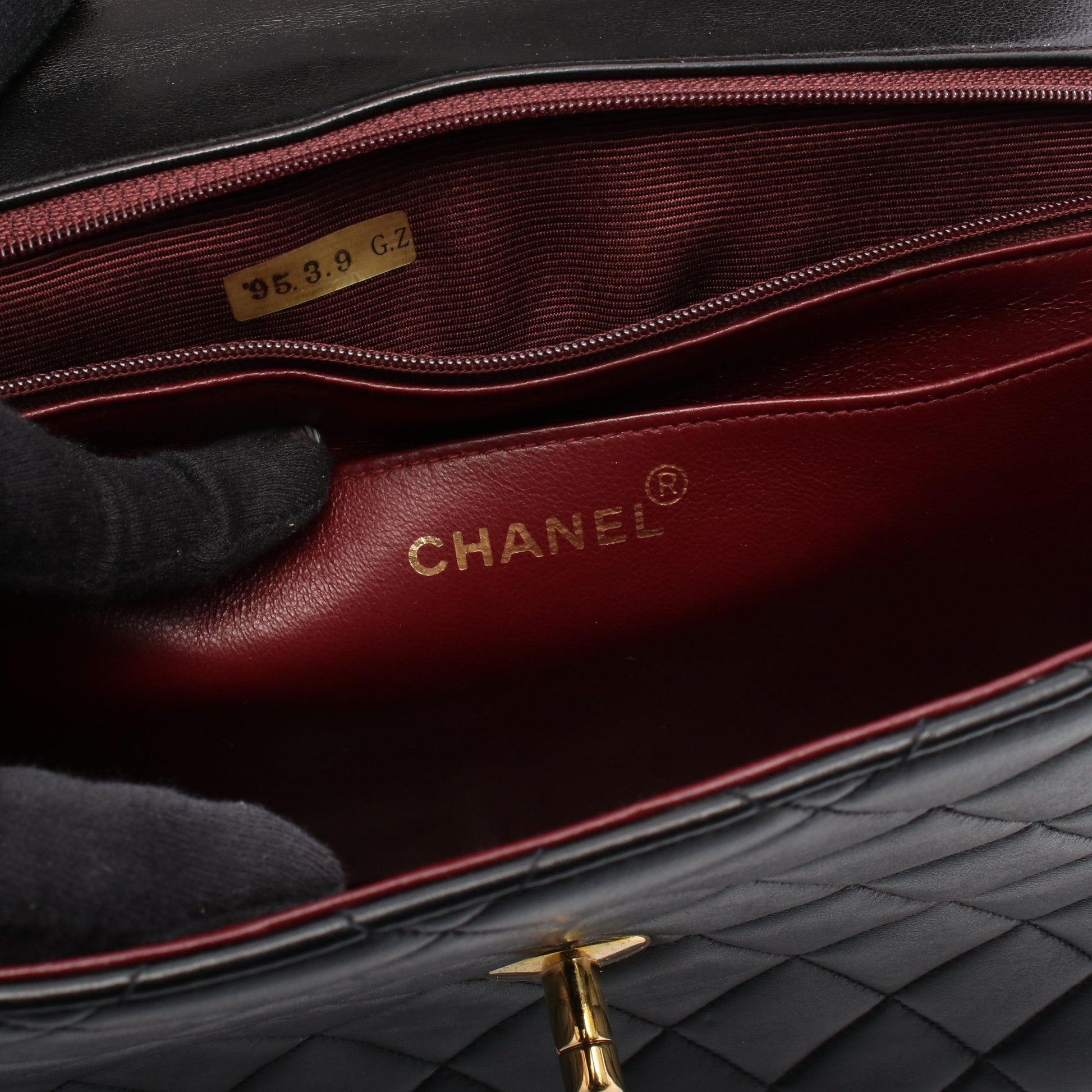 デカマトラッセ 30 シングルフラップ Wチェーンショルダーバッグ ラムスキン ブラック ゴールド金具 シャネル バッグ CHANEL