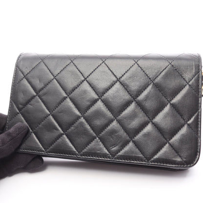 ミニマトラッセ フルフラップ チェーンショルダーバッグ ラムスキン ブラック ゴールド金具 シャネル バッグ CHANEL