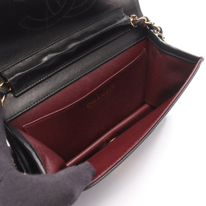 ミニマトラッセ フルフラップ チェーンショルダーバッグ ラムスキン ブラック ゴールド金具 シャネル バッグ CHANEL