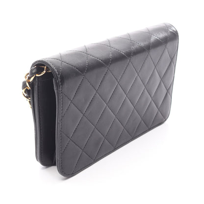 ミニマトラッセ フルフラップ チェーンショルダーバッグ ラムスキン ブラック ゴールド金具 シャネル バッグ CHANEL