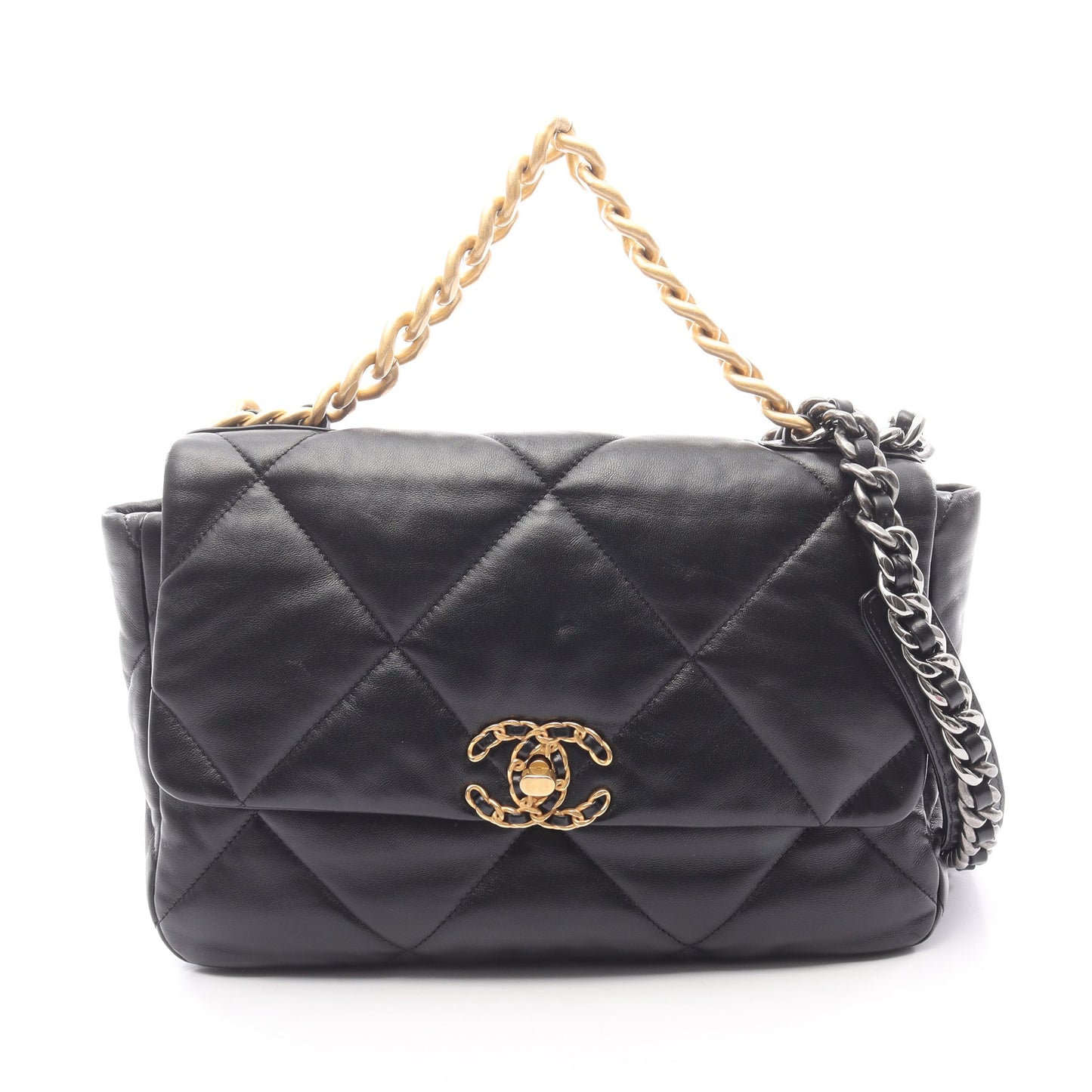 チェーンショルダーバッグ レザー ブラック コンビ金具 2WAY シャネル バッグ CHANEL