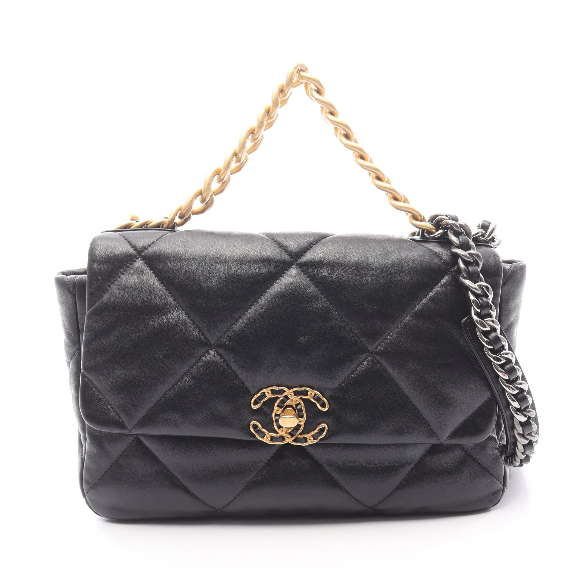 チェーンショルダーバッグ レザー ブラック コンビ金具 2WAY シャネル バッグ CHANEL