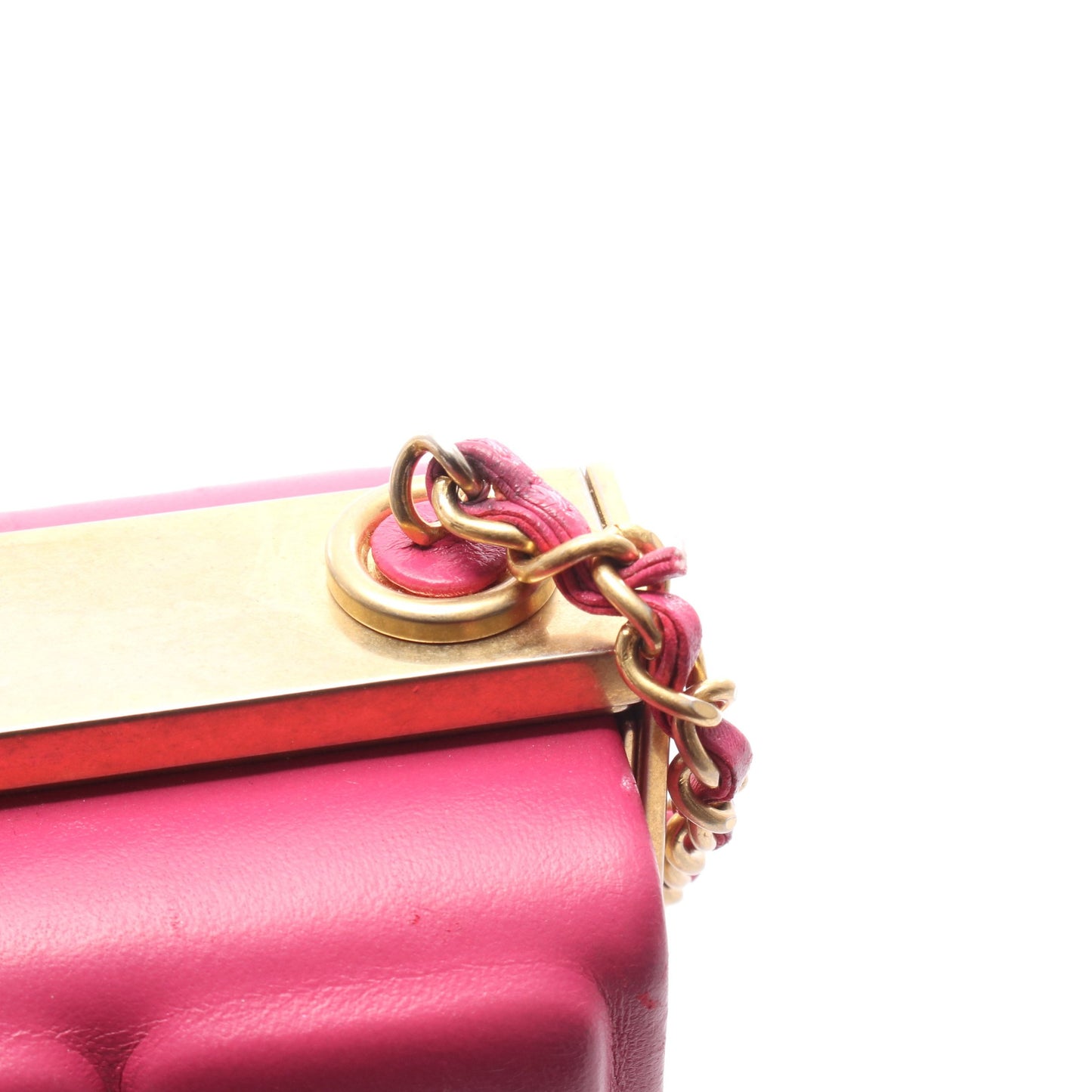 チョコバー チェーンショルダーバッグ ラムスキン ピンクパープル ゴールド金具 シャネル バッグ CHANEL