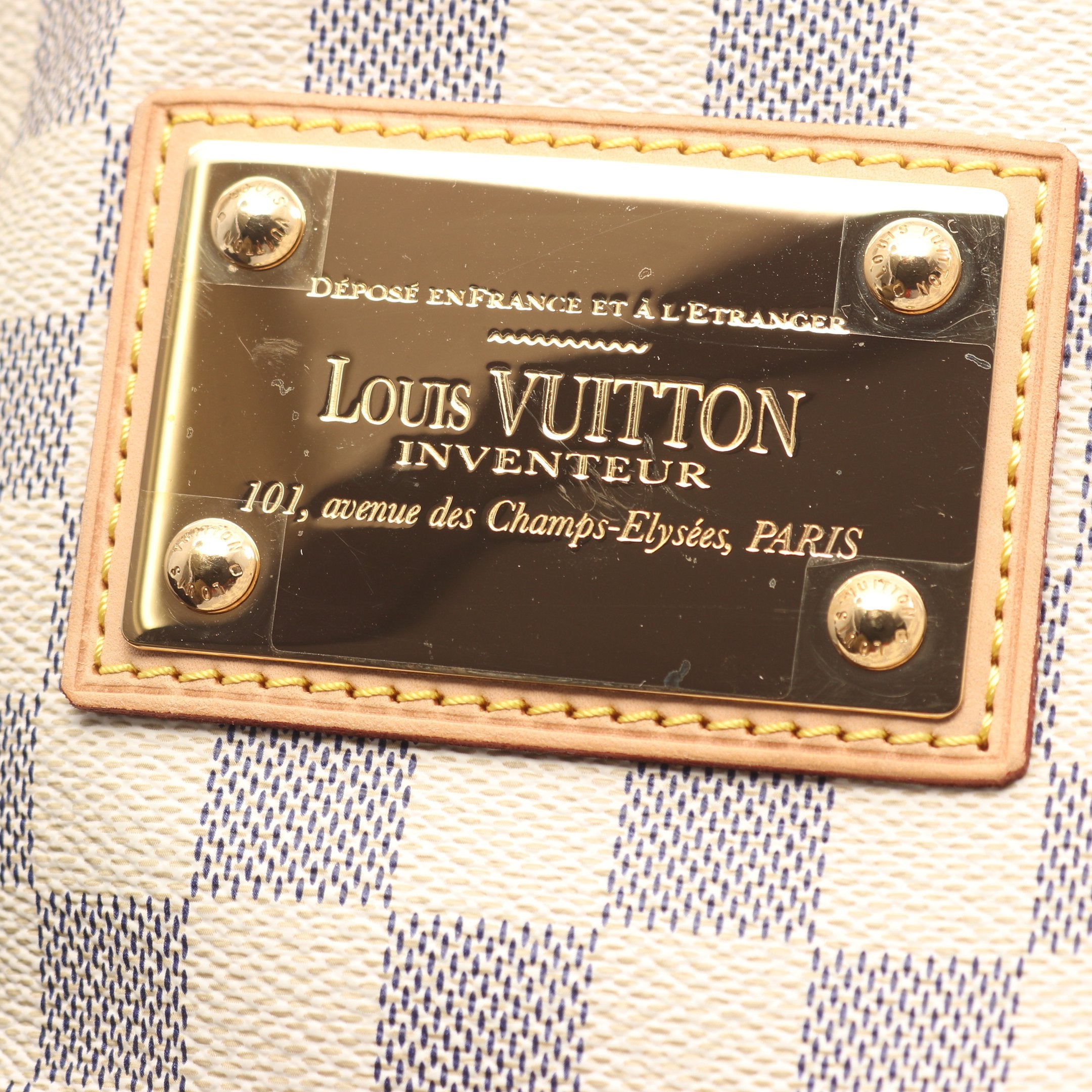 ガリエラPM ダミエアズール ワンショルダーバッグ PVC レザー ホワイト