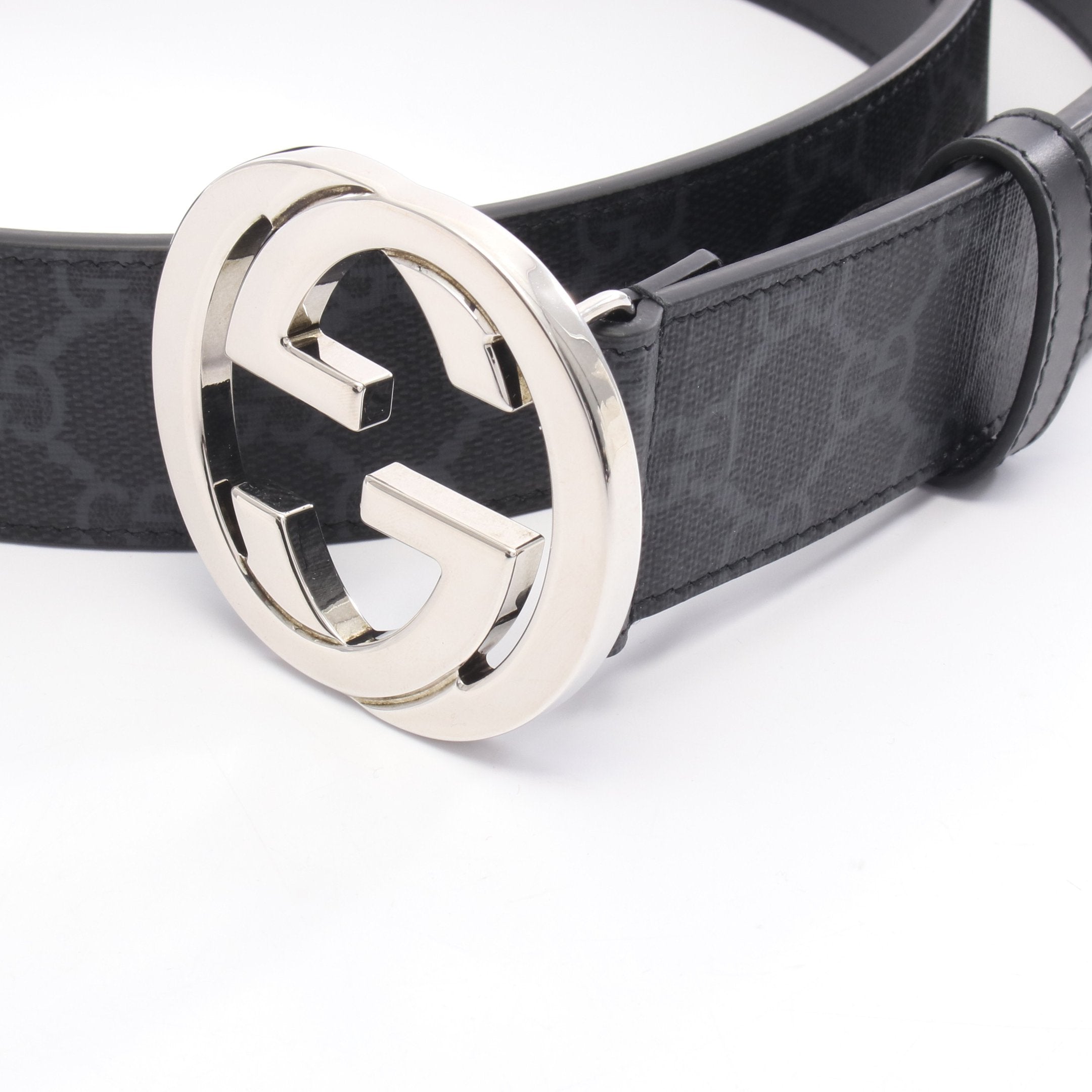 GUCCI メンズベルト GGスプリームインターロッキング 90・36 GUCCI◇剥がれ有/GGスプリーム/インターロッキング/90/36/ベルト